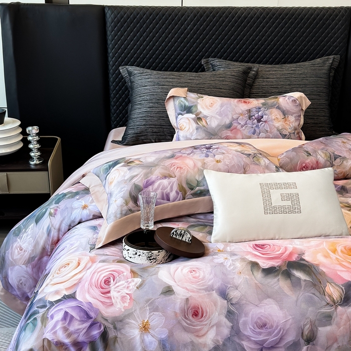 91家纺网 家纺一手货源 找家纺 （总）若未2025 新款5D唯美浪漫数码银灰50SX50S奥地利兰精天丝棉套件绮梦 绮梦控价券后不低于368