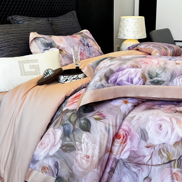 91家纺网 家纺一手货源 找家纺 （总）若未2025 新款5D唯美浪漫数码银灰50SX50S奥地利兰精天丝棉套件绮梦 绮梦控价券后不低于368