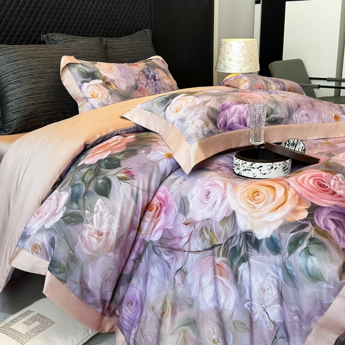 91家纺网 家纺一手货源 找家纺 （总）若未2025 新款5D唯美浪漫数码银灰50SX50S奥地利兰精天丝棉套件绮梦 绮梦控价券后不低于368