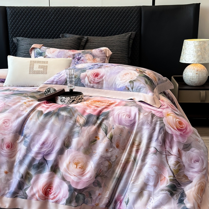 91家纺网 家纺一手货源 找家纺 （总）若未2025 新款5D唯美浪漫数码银灰50SX50S奥地利兰精天丝棉套件绮梦 绮梦控价券后不低于368