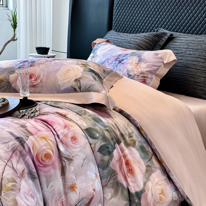 91家纺网 家纺一手货源 找家纺 （总）若未2025 新款5D唯美浪漫数码银灰50SX50S奥地利兰精天丝棉套件绮梦 绮梦控价券后不低于368