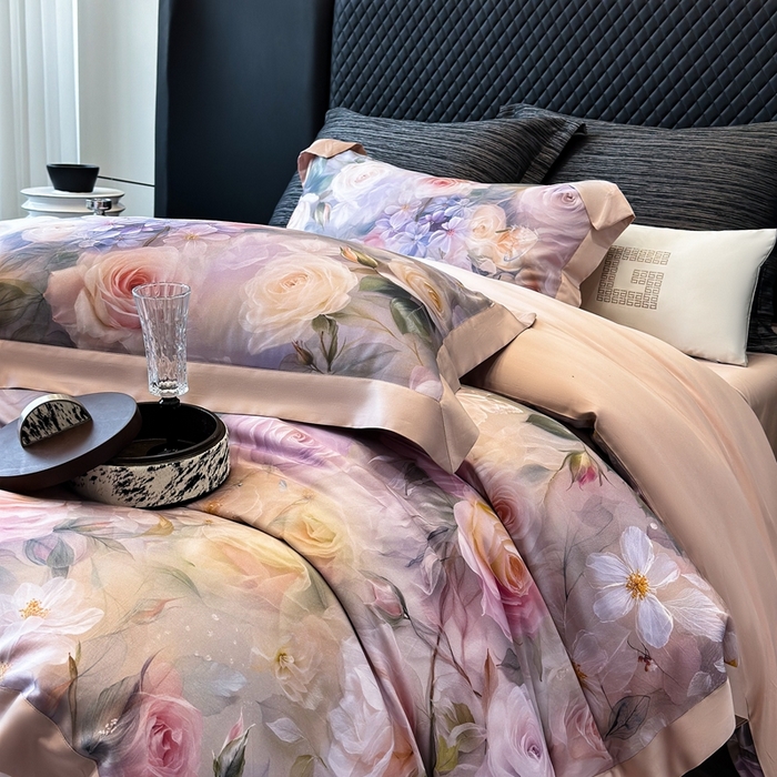 91家纺网 家纺一手货源 找家纺 （总）若未2025 新款5D唯美浪漫数码银灰50SX50S奥地利兰精天丝棉套件绮梦 绮梦控价券后不低于368