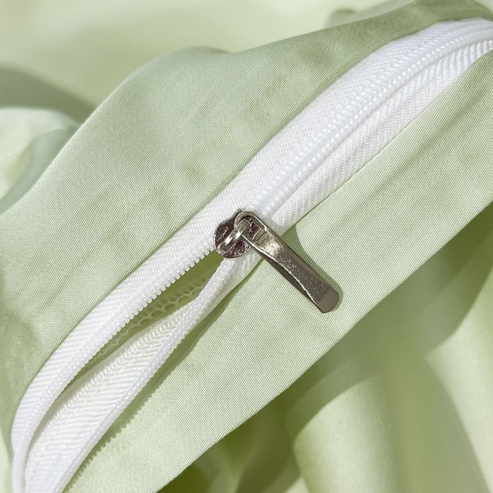 91家纺网 家纺一手货源 找家纺 欧乐蒂 2025新款水洗冰丝刺绣四件套-花颜 花颜-抹茶绿