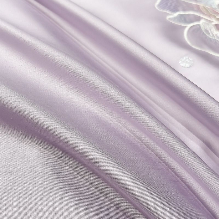 91家纺网 家纺一手货源 找家纺 欧乐蒂 2025新款水洗冰丝刺绣四件套-花颜 花颜-芋紫