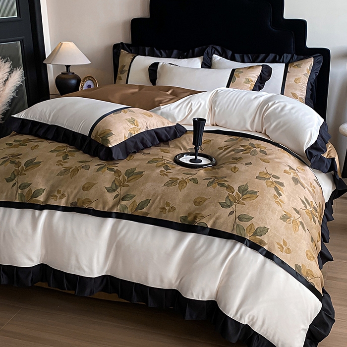 91家纺网 家纺一手货源 找家纺 （总）富宁家纺 2025新款轻奢冰丝数码印花夏被四件套