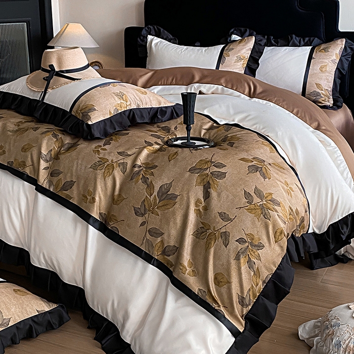 91家纺网 家纺一手货源 找家纺 （总）富宁家纺 2025新款轻奢冰丝数码印花夏被四件套