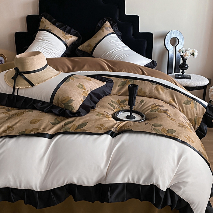 91家纺网 家纺一手货源 找家纺 （总）富宁家纺 2025新款轻奢冰丝数码印花夏被四件套