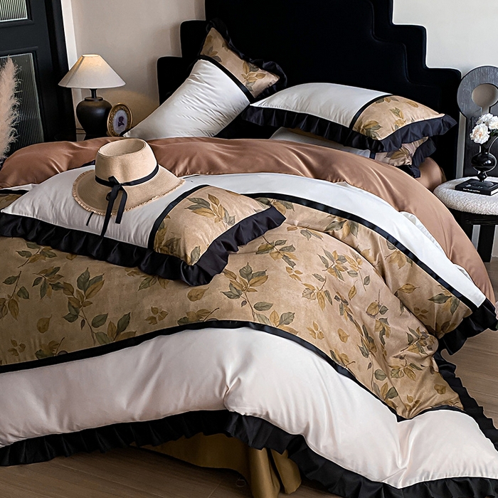 91家纺网 家纺一手货源 找家纺 （总）富宁家纺 2025新款轻奢冰丝数码印花夏被四件套