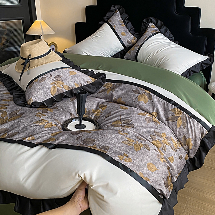 91家纺网 家纺一手货源 找家纺 （总）富宁家纺 2025新款轻奢冰丝数码印花夏被四件套