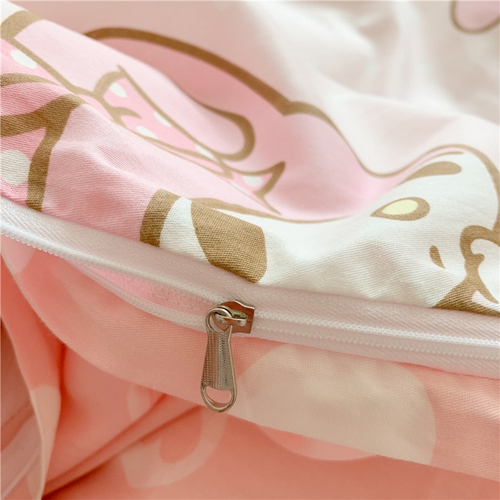 91家纺网 家纺一手货源 找家纺 玉元坊 2025年5月新品三丽鸥全棉床单纯棉床裙床笠三四件套简约基础款式-美乐蒂简约款式 蝴蝶结美乐蒂【简约款】