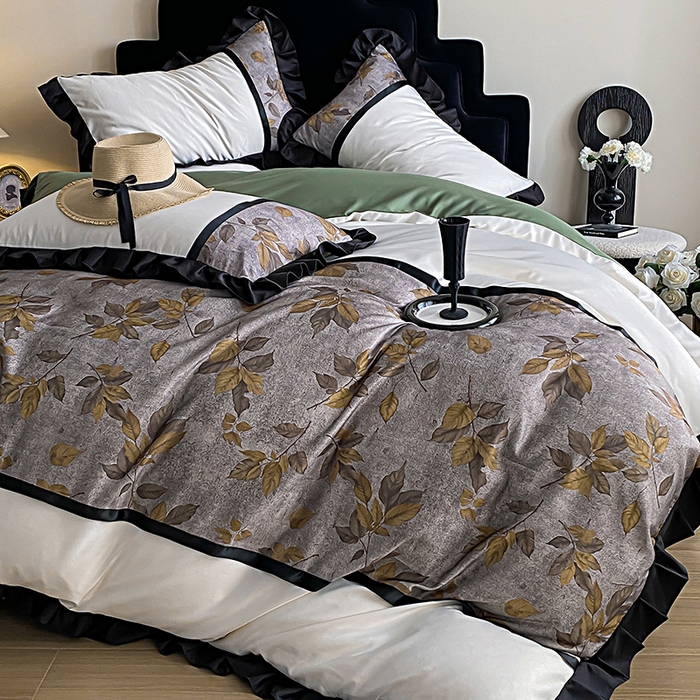 91家纺网 家纺一手货源 找家纺 富宁家纺 2025新款轻奢冰丝数码印花四件套 破晓