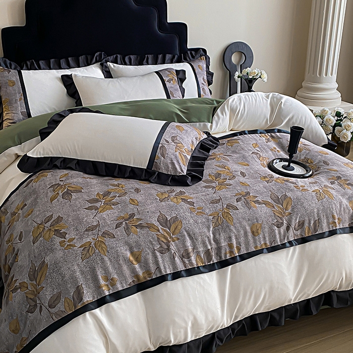 91家纺网 家纺一手货源 找家纺 富宁家纺 2025新款轻奢冰丝数码印花四件套 破晓