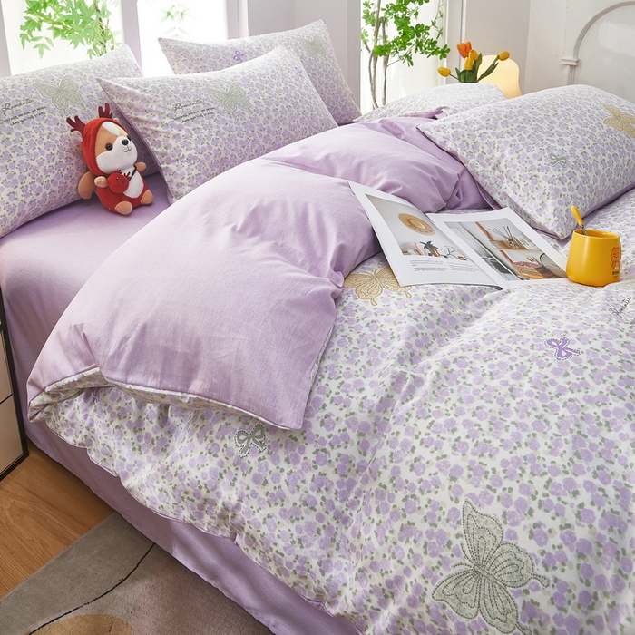 91家纺网 家纺一手货源 找家纺 雲归梦 2025年新款全棉纯棉活性印花四件套 蝶恋花