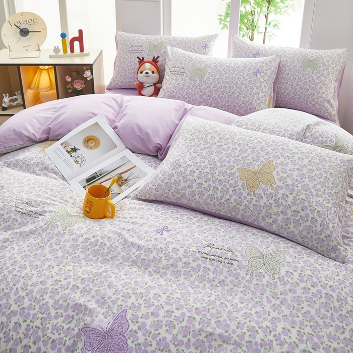 91家纺网 家纺一手货源 找家纺 雲归梦 2025年新款全棉纯棉活性印花四件套 蝶恋花