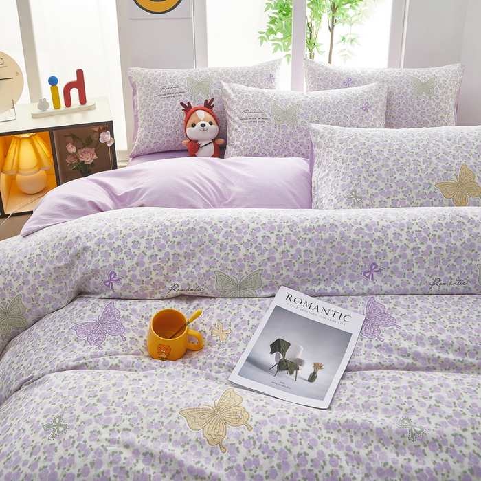 91家纺网 家纺一手货源 找家纺 雲归梦 2025年新款全棉纯棉活性印花四件套 蝶恋花