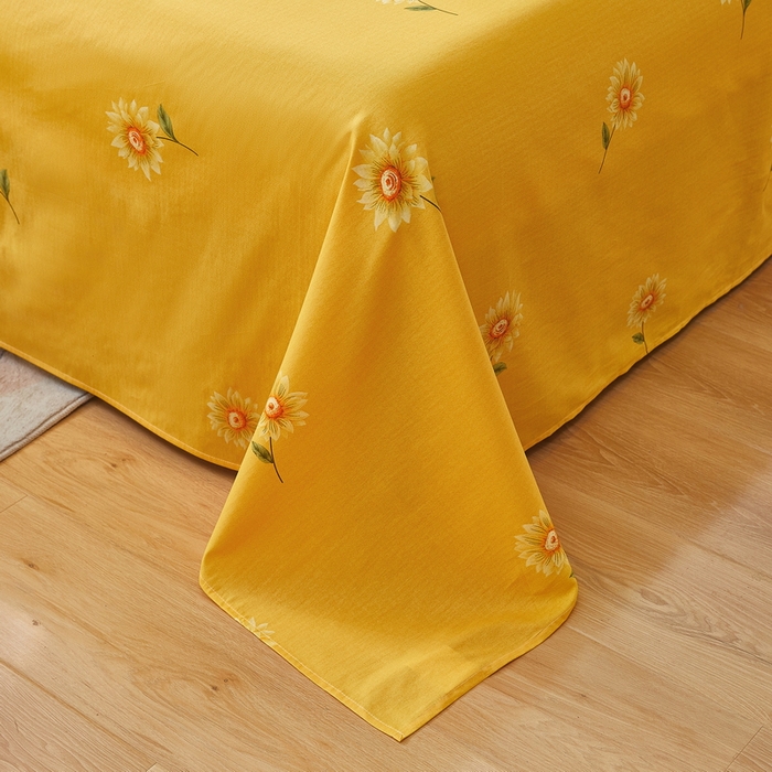 91家纺网 家纺一手货源 找家纺 雲归梦 2025年新款全棉纯棉活性印花四件套 璀璨花开-桔