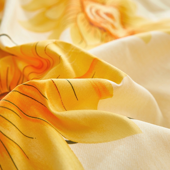 91家纺网 家纺一手货源 找家纺 雲归梦 2025年新款全棉纯棉活性印花四件套 璀璨花开-桔