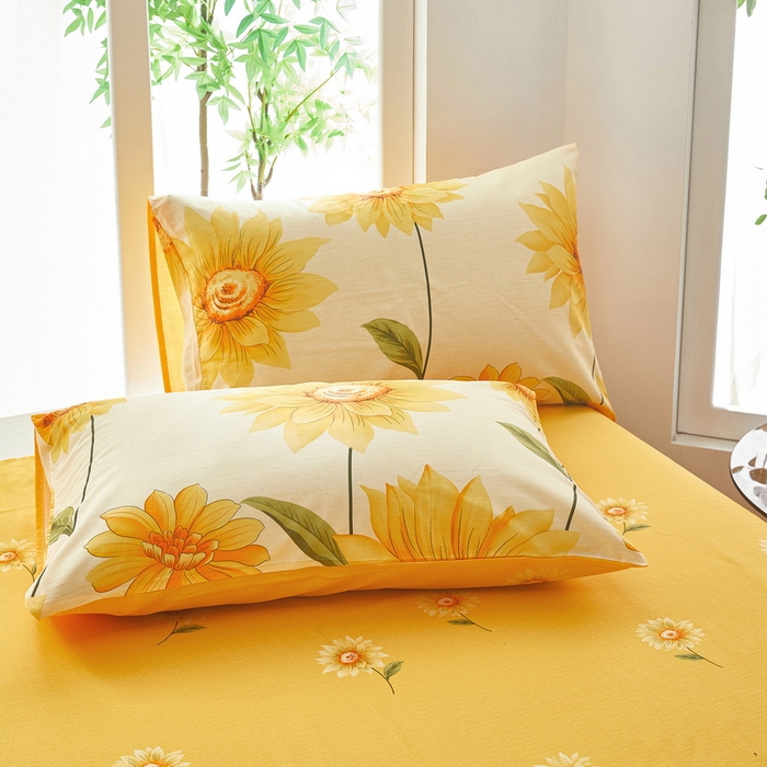 91家纺网 家纺一手货源 找家纺 雲归梦 2025年新款全棉纯棉活性印花四件套 璀璨花开-桔