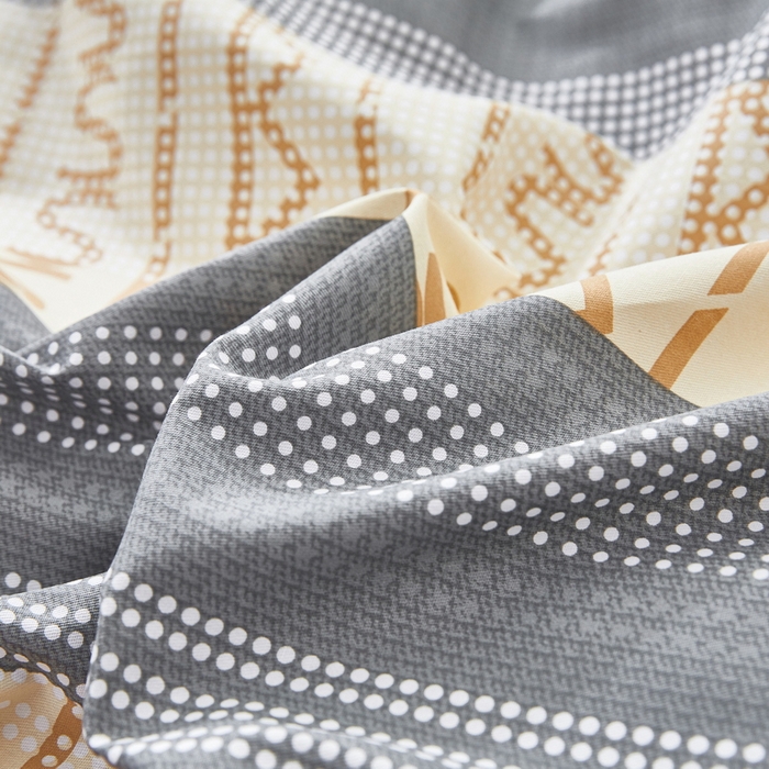 91家纺网 家纺一手货源 找家纺 雲归梦 2025年新款全棉纯棉活性印花四件套 都市英伦-桔