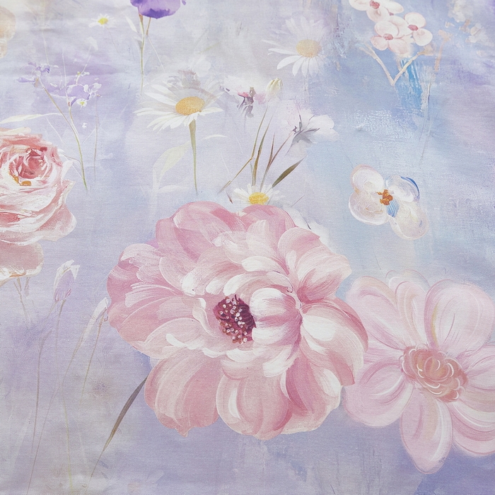 91家纺网 家纺一手货源 找家纺 雲归梦 2025年新款全棉纯棉活性印花四件套 偏偏花语-紫