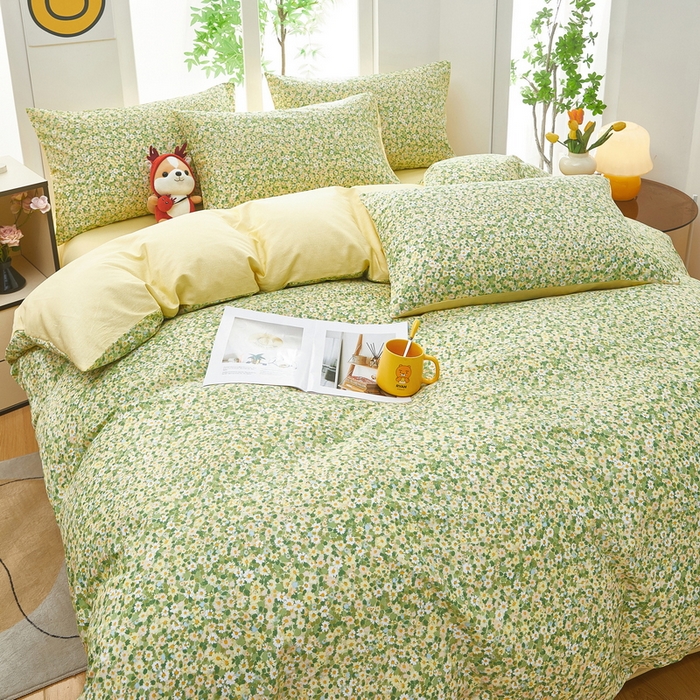 91家纺网 家纺一手货源 找家纺 雲归梦 2025年新款全棉纯棉活性印花四件套 清香花曼