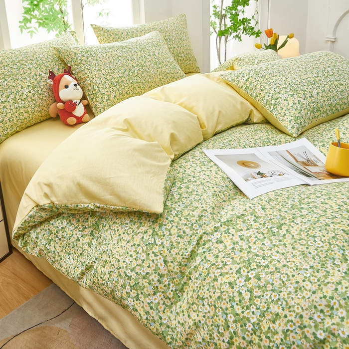 91家纺网 家纺一手货源 找家纺 雲归梦 2025年新款全棉纯棉活性印花四件套 清香花曼