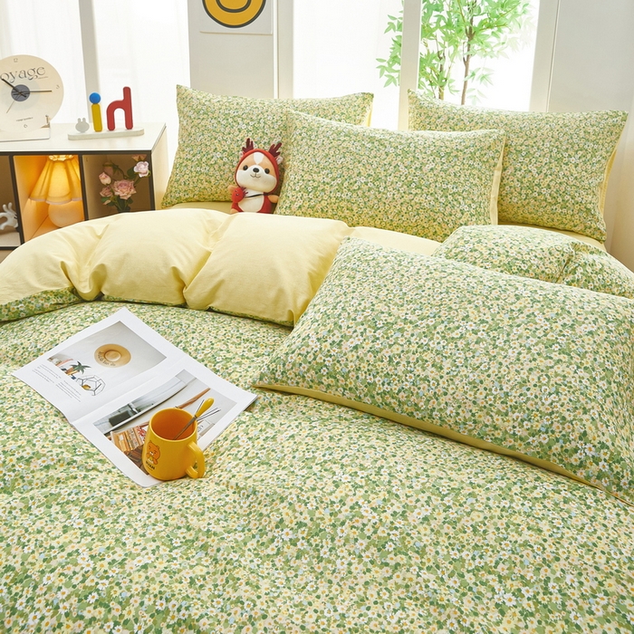 91家纺网 家纺一手货源 找家纺 雲归梦 2025年新款全棉纯棉活性印花四件套 清香花曼