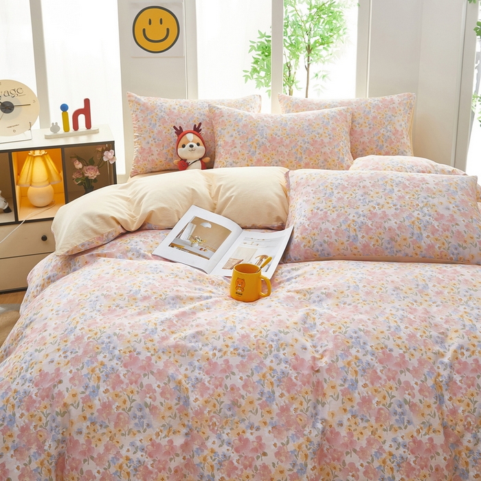 91家纺网 家纺一手货源 找家纺 雲归梦 2025年新款全棉纯棉活性印花四件套 阳光花朵