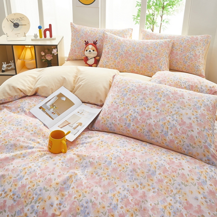 91家纺网 家纺一手货源 找家纺 雲归梦 2025年新款全棉纯棉活性印花四件套 阳光花朵