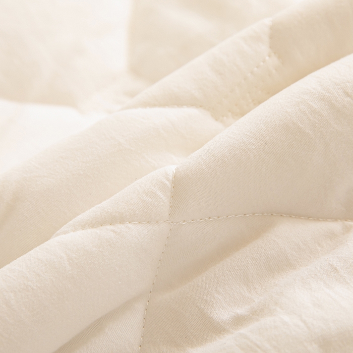 91家纺网 家纺一手货源 找家纺 安逸恋 2025新款A类水洗棉大豆抗菌学生床垫保护垫 米白