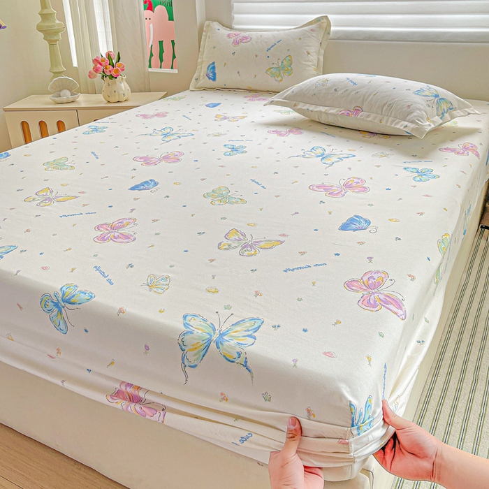 91家纺网 家纺一手货源 找家纺 朵朵家纺 2025新款亲肤棉芦荟棉床笠单床笠，磨毛床笠，印花床笠（可定制尺寸 ）