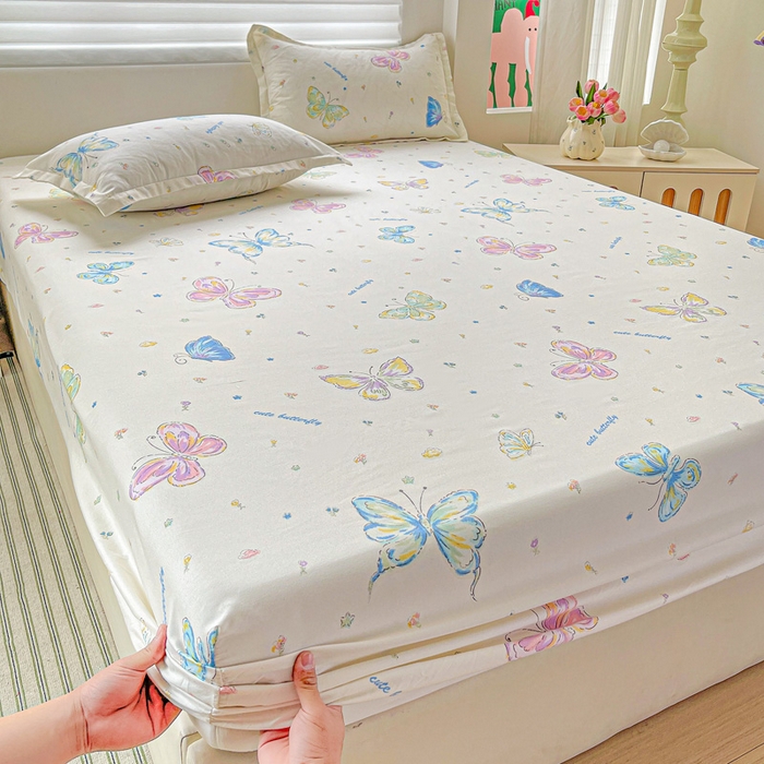 91家纺网 家纺一手货源 找家纺 朵朵家纺 2025新款亲肤棉芦荟棉床笠单床笠，磨毛床笠，印花床笠（可定制尺寸 ）