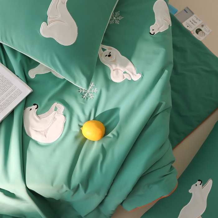 91家纺网 家纺一手货源 找家纺 时亿家居 2025凉感夏被Pro系列凉感被空调被 北极熊绿