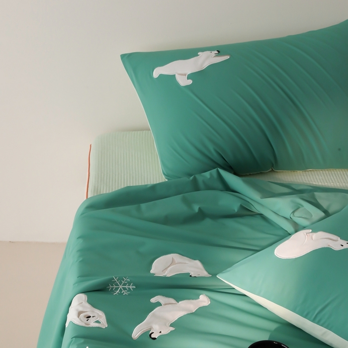 91家纺网 家纺一手货源 找家纺 时亿家居 2025凉感夏被Pro系列凉感被空调被 北极熊绿