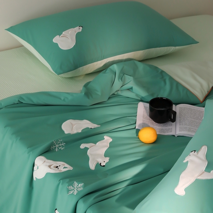 91家纺网 家纺一手货源 找家纺 时亿家居 2025凉感夏被Pro系列凉感被空调被 北极熊绿