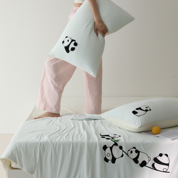 91家纺网 家纺一手货源 找家纺 时亿家居 2025凉感夏被Pro系列凉感被空调被 熊猫之家