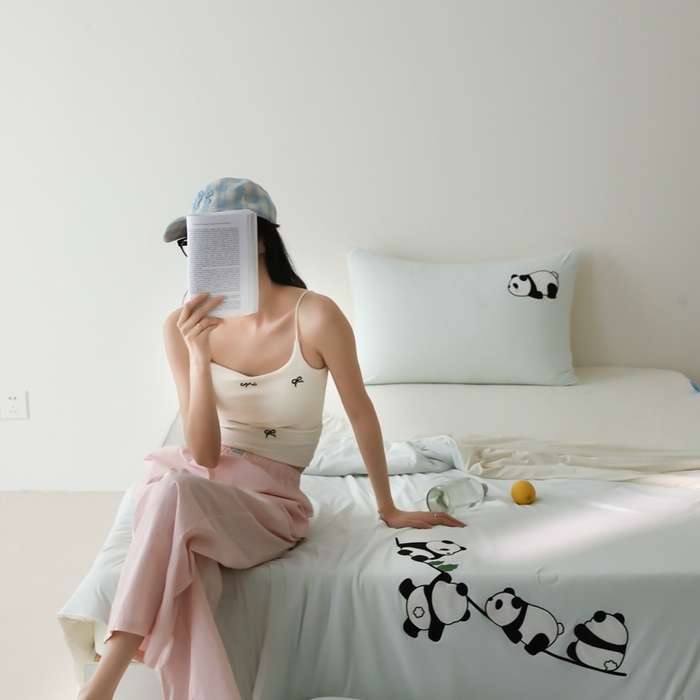 91家纺网 家纺一手货源 找家纺 时亿家居 2025凉感夏被Pro系列凉感被空调被 熊猫之家