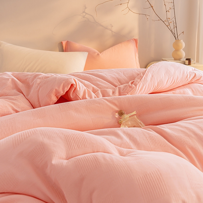 91家纺网 家纺一手货源 找家纺 阳光被业 2025新款100%纯棉提花大豆春秋被高端全棉面料冬被被子被芯学生夏被 玉色