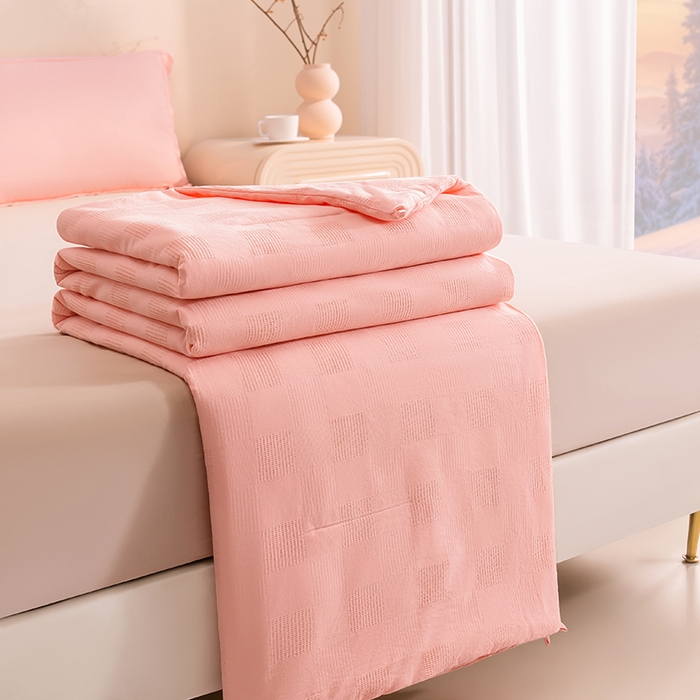 91家纺网 家纺一手货源 找家纺 阳光被业 2025新款100%纯棉提花大豆春秋被高端全棉面料冬被被子被芯学生夏被 玉色