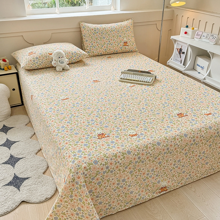 91家纺网 家纺一手货源 找家纺 （总）2025新款原棉老粗布床单凉席三件套柔软舒适-热门花型一