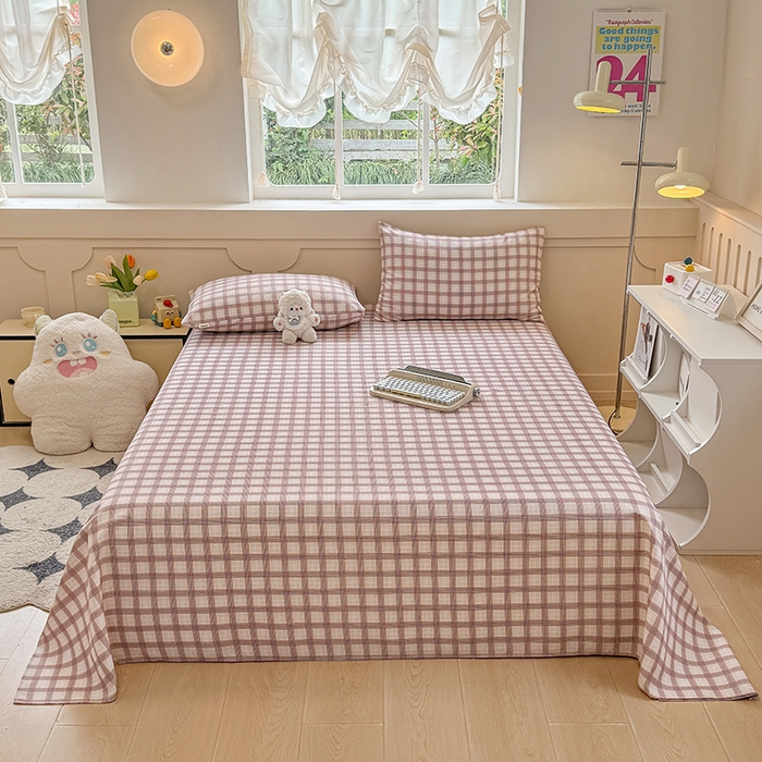 91家纺网 家纺一手货源 找家纺 2025新款原棉老粗布床单凉席三件套柔软舒适-热门花型一 艾格