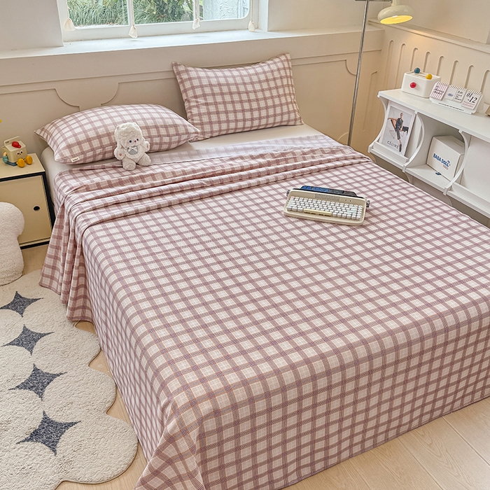 91家纺网 家纺一手货源 找家纺 2025新款原棉老粗布床单凉席三件套柔软舒适-热门花型一 艾格