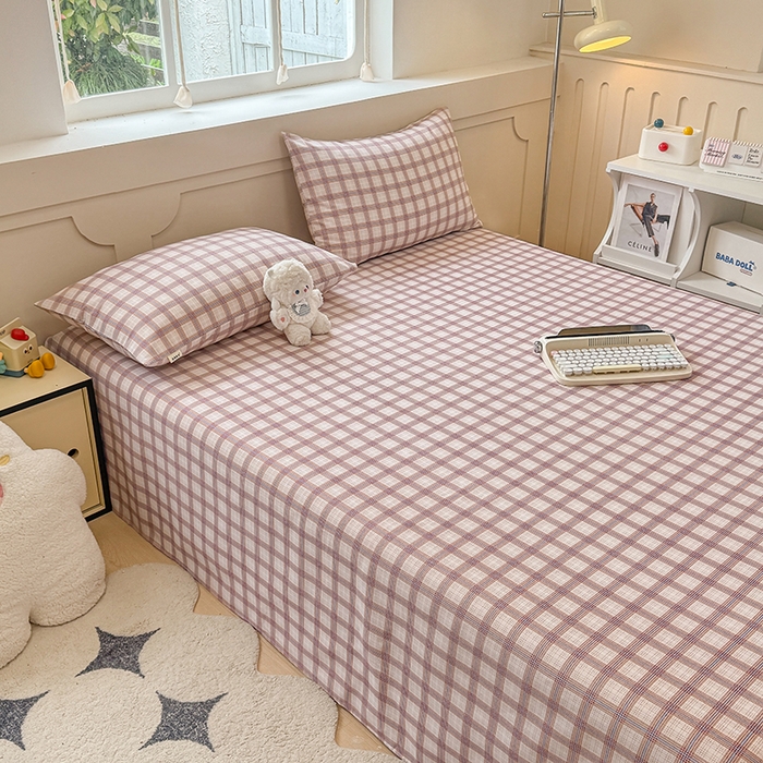 91家纺网 家纺一手货源 找家纺 2025新款原棉老粗布床单凉席三件套柔软舒适-热门花型一 艾格