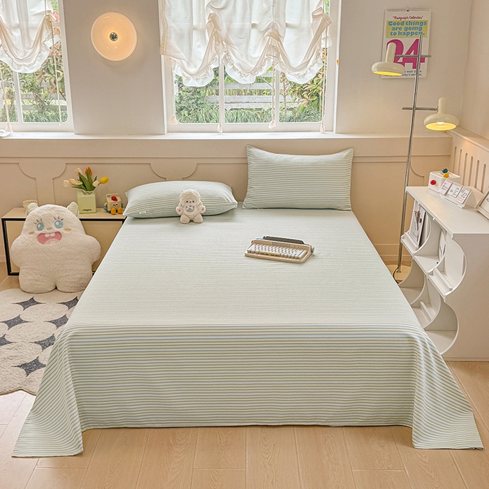 91家纺网 家纺一手货源 找家纺 2025新款原棉老粗布床单凉席三件套柔软舒适-热门花型一 北望