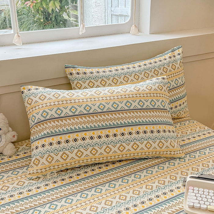 91家纺网 家纺一手货源 找家纺 2025新款原棉老粗布床单凉席三件套柔软舒适-热门花型一 波西米亚