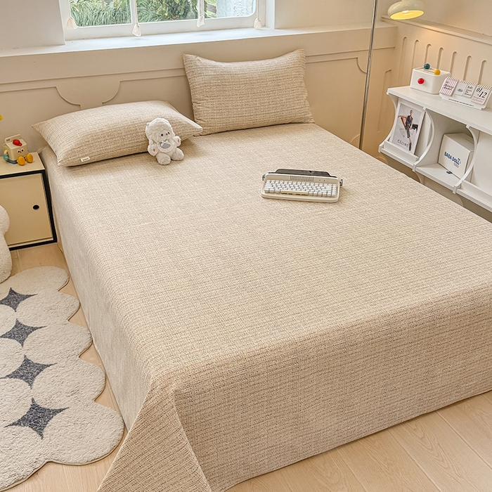 91家纺网 家纺一手货源 找家纺 2025新款原棉老粗布床单凉席三件套柔软舒适-热门花型一 明沙