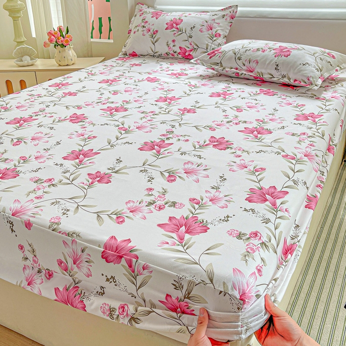 91家纺网 家纺一手货源 找家纺 朵朵家纺 2025新款亲肤棉芦荟棉床笠单床笠，磨毛床笠，印花床笠（可定制尺寸 ）