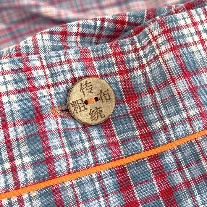 91家纺网 家纺一手货源 找家纺 春皖家纺 2025新款全棉色织密拷老粗布系列-单床单 赤红格