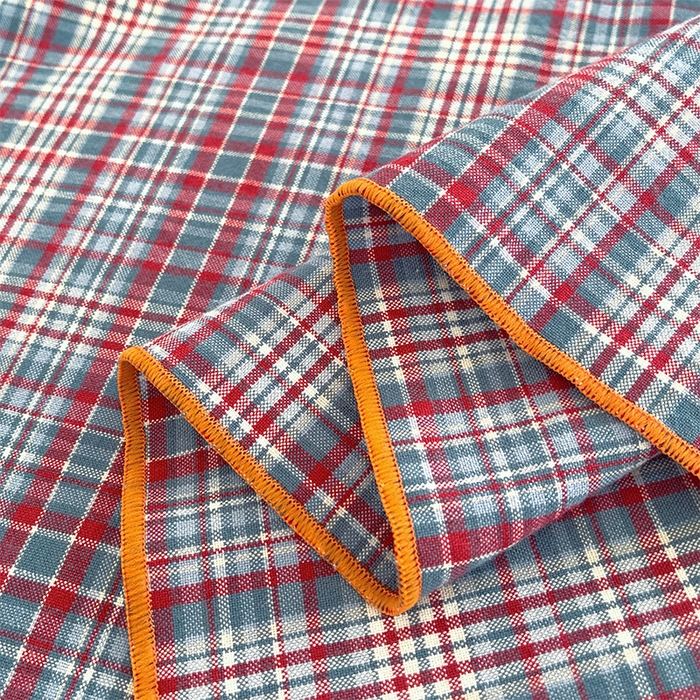 91家纺网 家纺一手货源 找家纺 春皖家纺 2025新款全棉色织密拷老粗布系列-单床单 赤红格