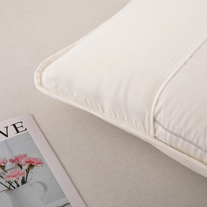 91家纺网 家纺一手货源 找家纺 安逸恋 2025新款A类水洗棉大豆夹棉枕套48*74cm出口跨境 米白